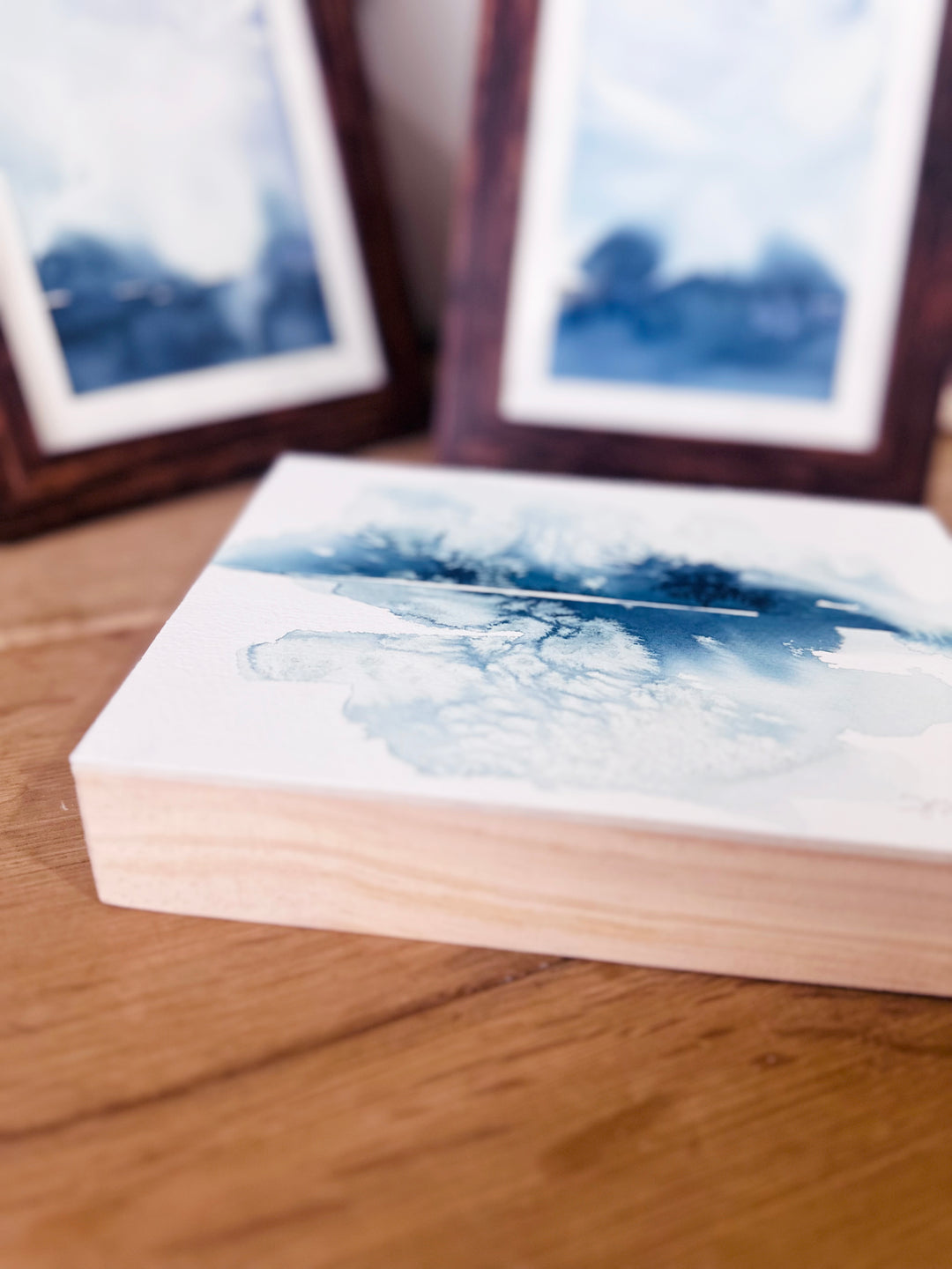 "Reflections of a Frozen Lake" - Original Watercolor Atmospheric Landscape