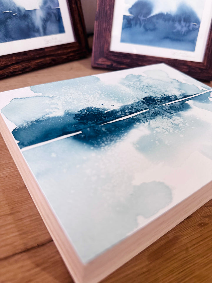 "The Space Between" - Original Watercolor Atmospheric Landscape