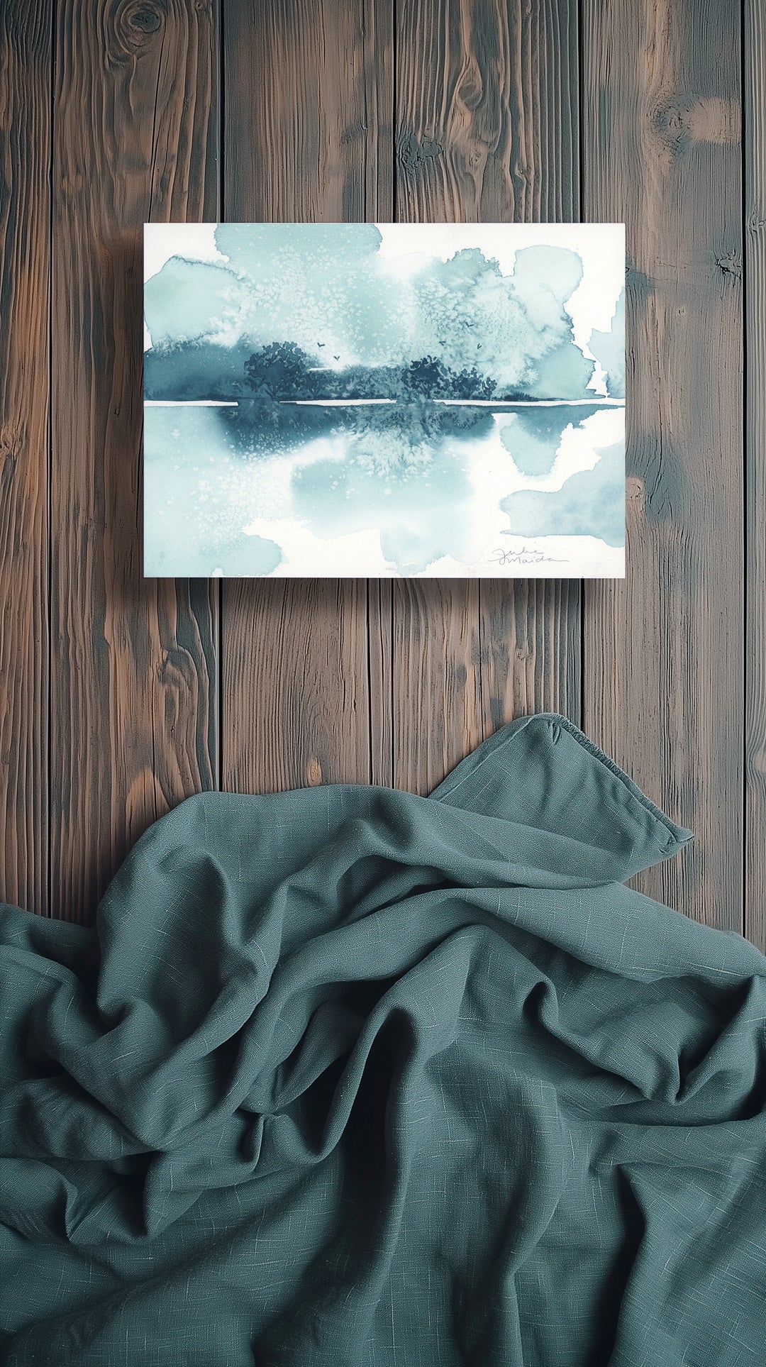 "The Space Between" - Original Watercolor Atmospheric Landscape