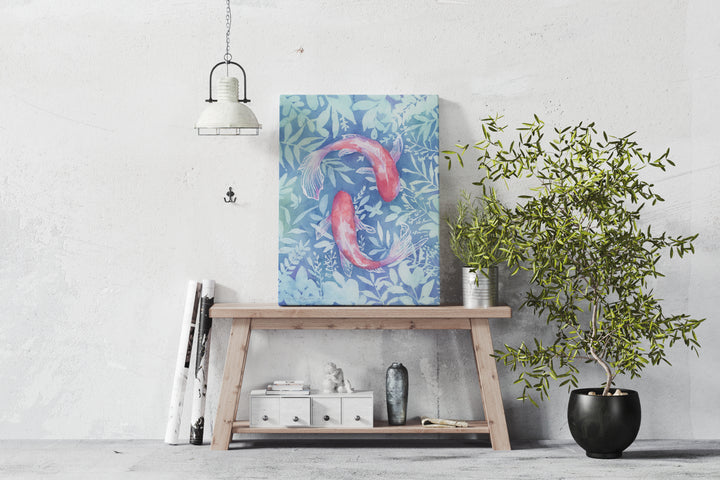 "Botanical Koi" - Original Watercolor Art