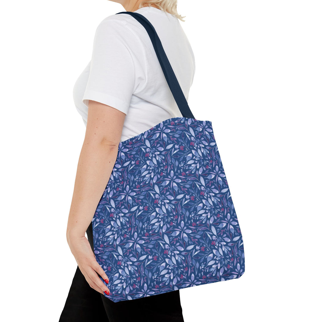 Artisan Tote Bag - Dark Blue Botanical