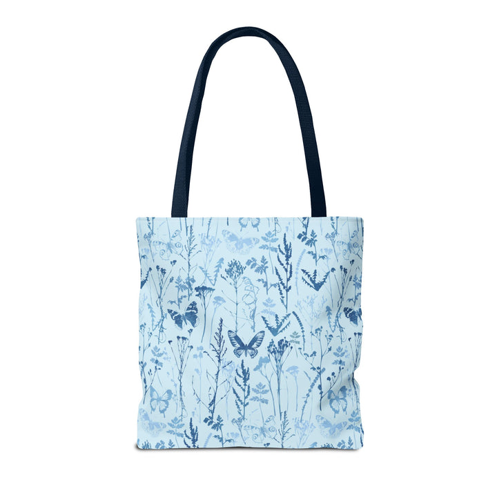 Artisan Tote Bag - "Vintage Meadow" in Light Blue