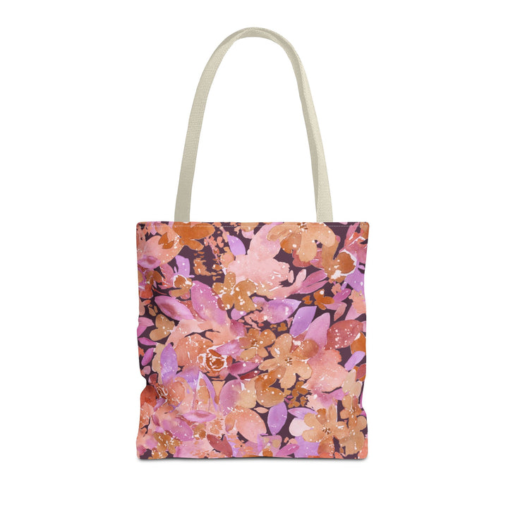 Artisan Tote Bag - "Retro Florals" in Plum
