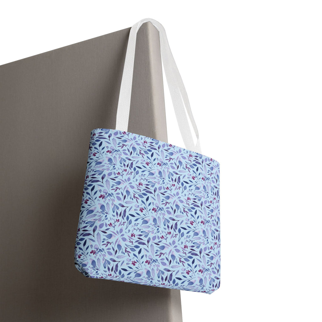 Artisan Tote Bag - Light Blue Botanical