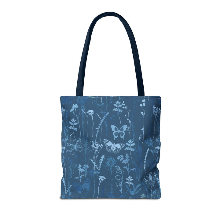 Artisan Tote Bag - "Vintage Meadow" in Navy