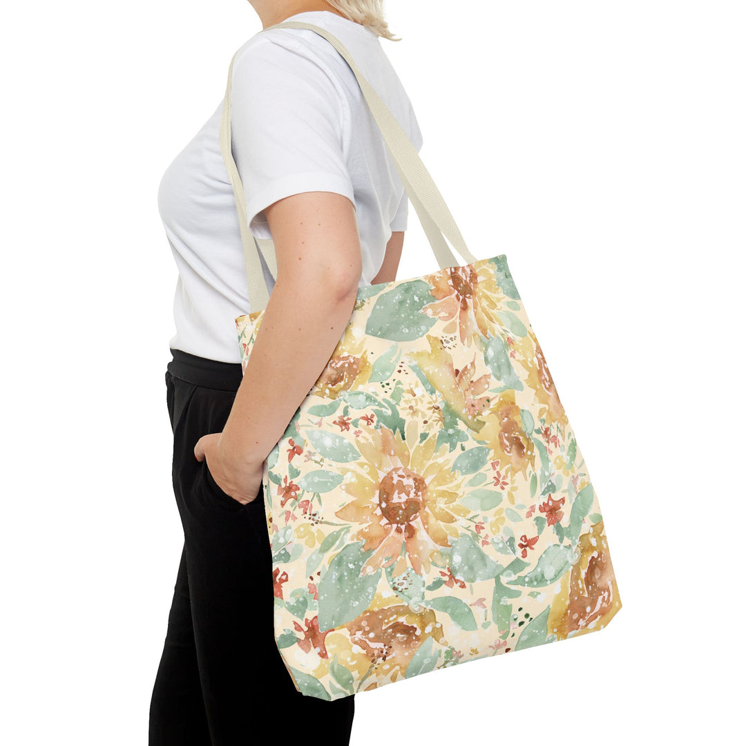 Artisan Tote Bag - "Sunflower Sunshine" in Cream