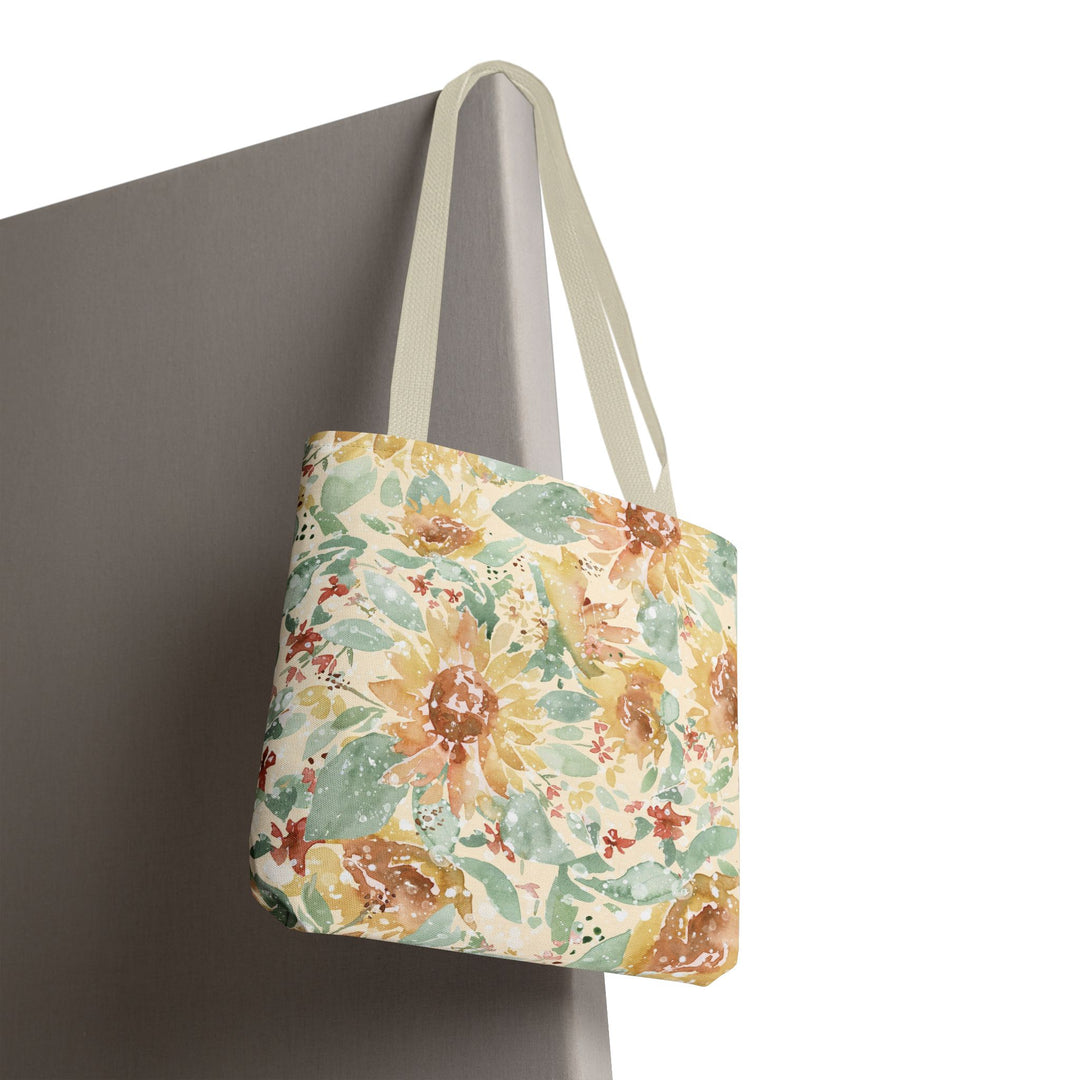 Artisan Tote Bag - "Sunflower Sunshine" in Cream