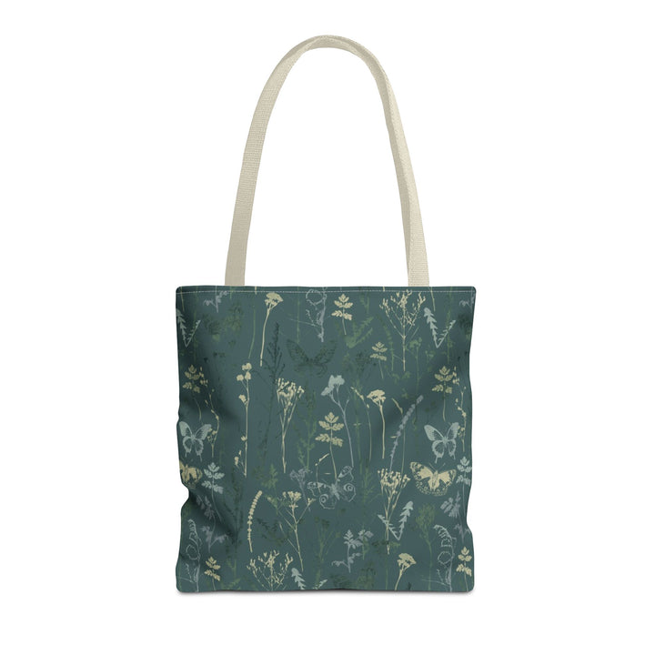 Artisan Tote Bag - "Vintage Meadow" in Forest Green