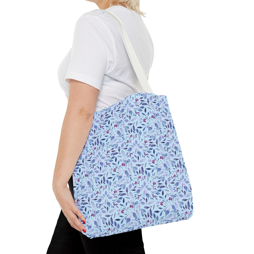 Artisan Tote Bag - Light Blue Botanical