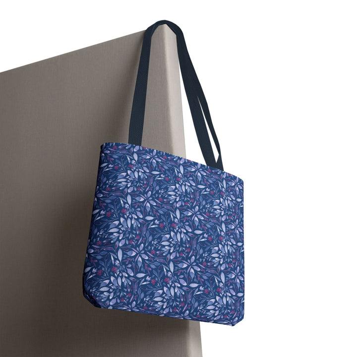 Artisan Tote Bag - Dark Blue Botanical