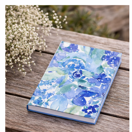 Enchanted Indigo I - Floral Hardback Journal