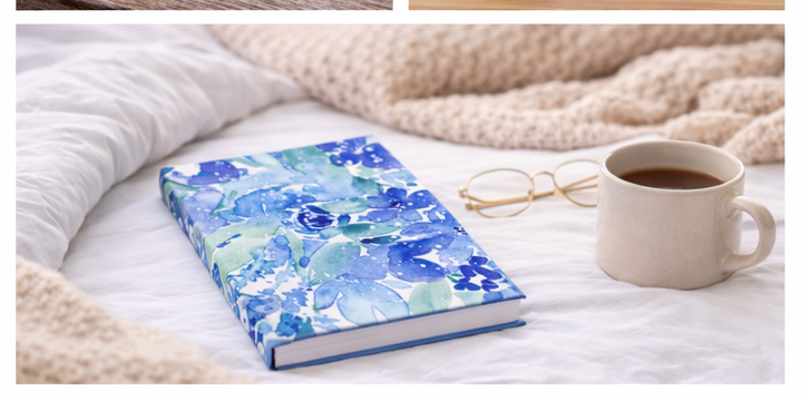 Enchanted Indigo I - Floral Hardback Journal