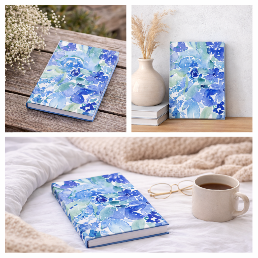Enchanted Indigo I - Floral Hardback Journal