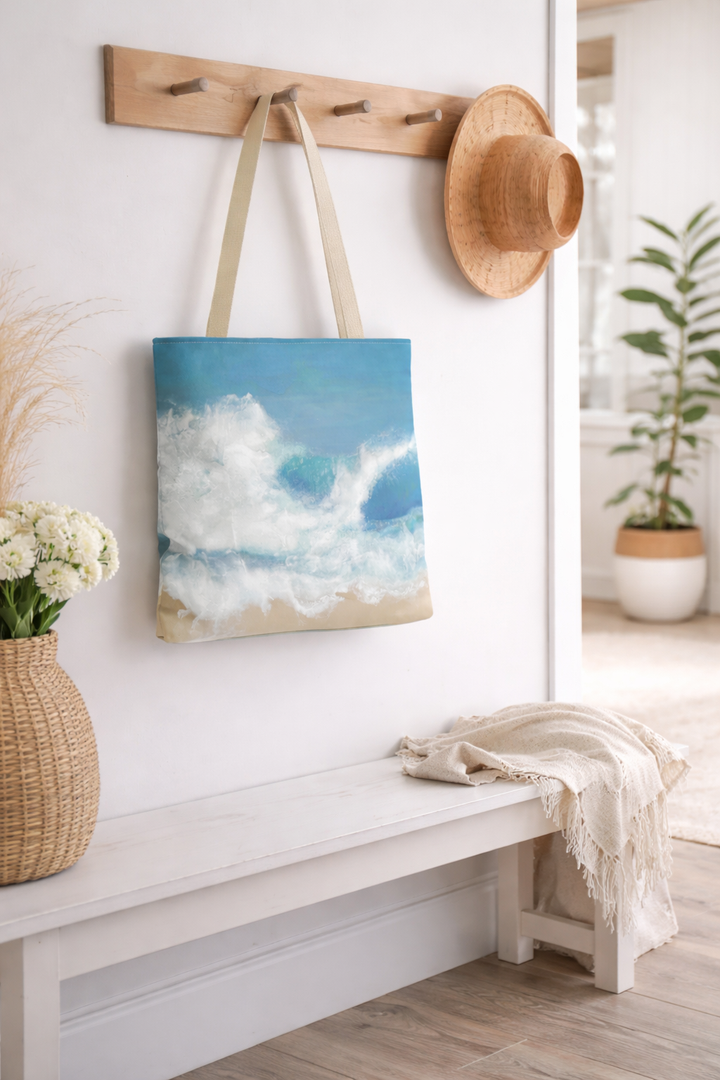Artisan Tote Bag - "Beach Day" Coastal Art