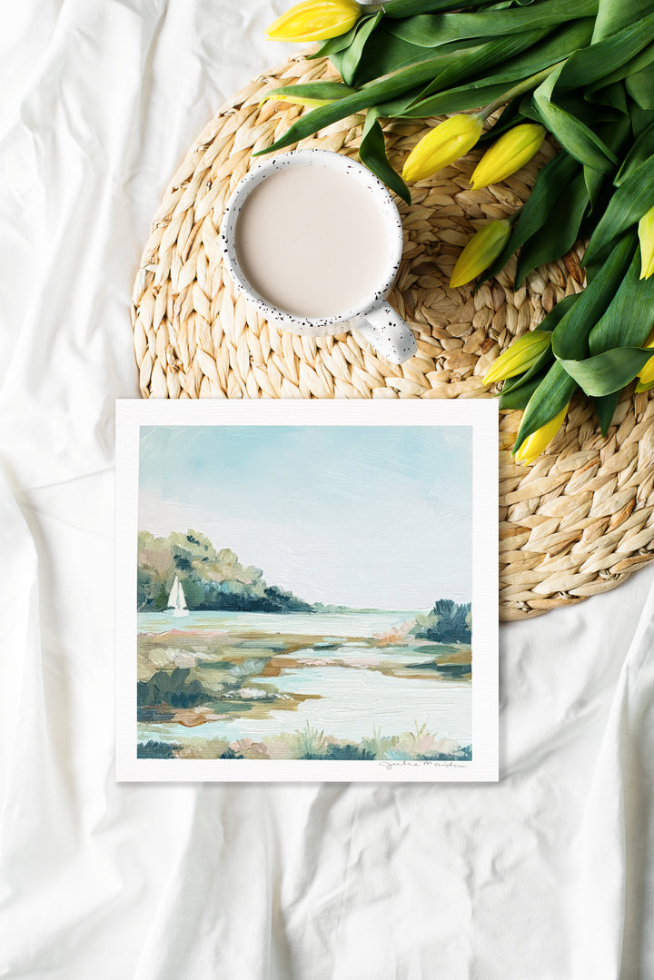 "Coastal Reverie" - 6"x6" Original Oil Painting