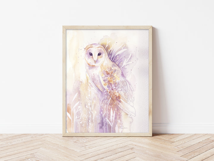 "Wonder" -  Barn Owl Original Watercolor Painting