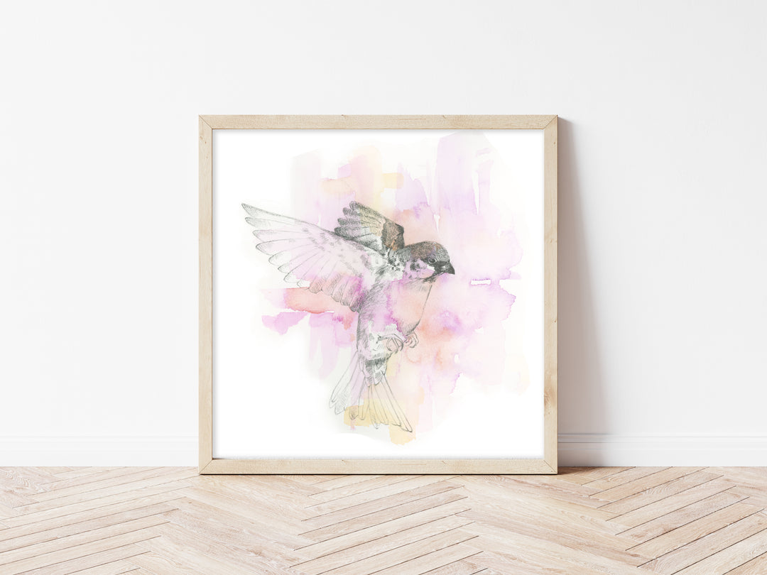 "Sparrow in Flight" - Limited Edition Paper Art Print