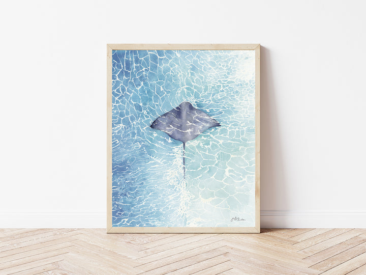 "Ray" - Original Watercolor Manta Ray Art