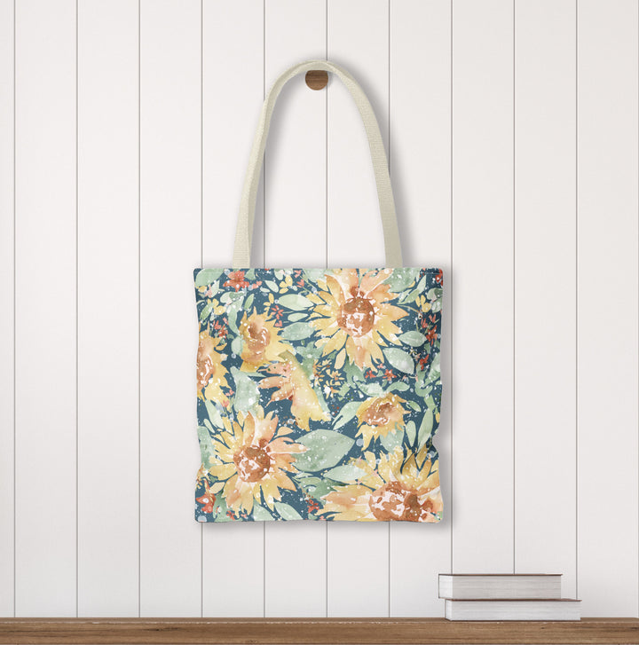 Artisan Tote Bag - "Sunflower Sunshine" in Green