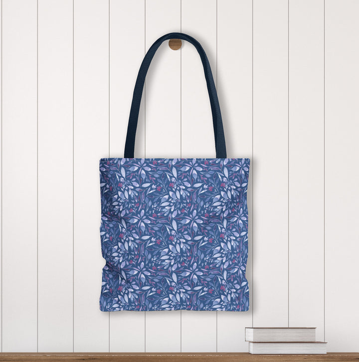 Artisan Tote Bag - Dark Blue Botanical