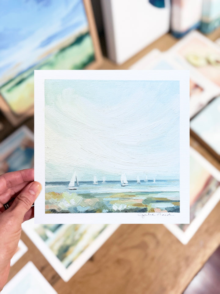 "Tidal Drift" - 6"x6" Original Oil Painting