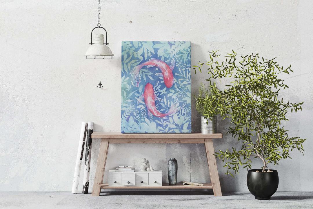 "Botanical Koi"- Luxury Canvas Fine Art Print