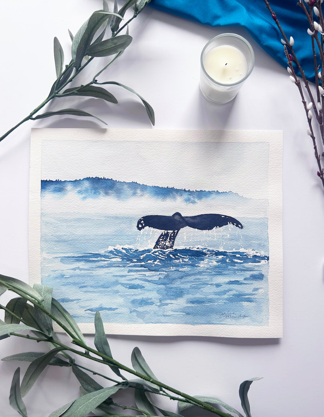 "Whale watching" - Original Watercolor Art