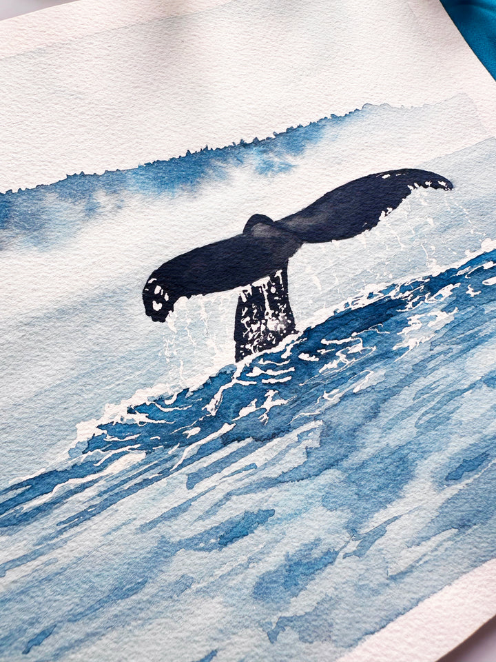 "Whale watching" - Original Watercolor Art