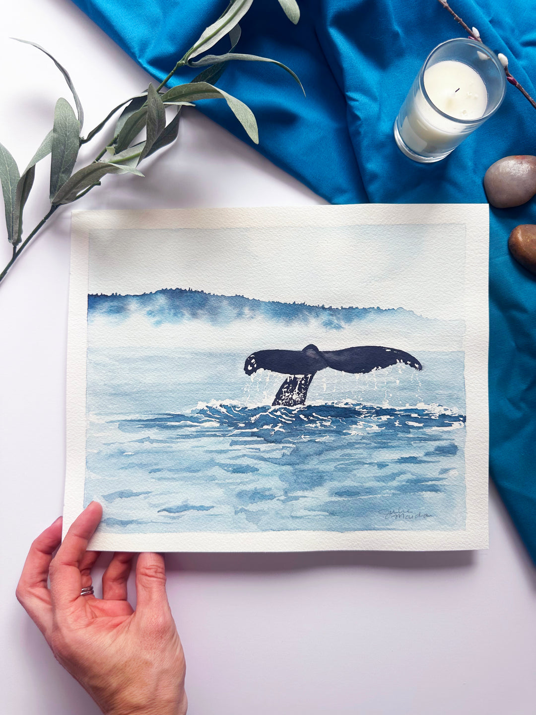 "Whale watching" - Original Watercolor Art