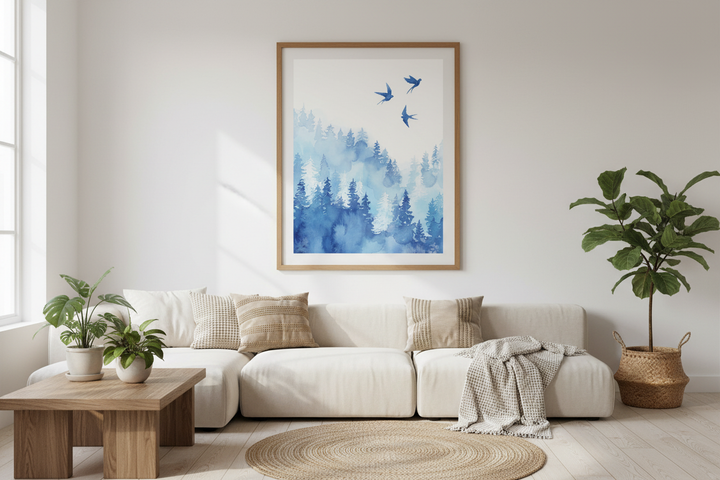 Angled view living room