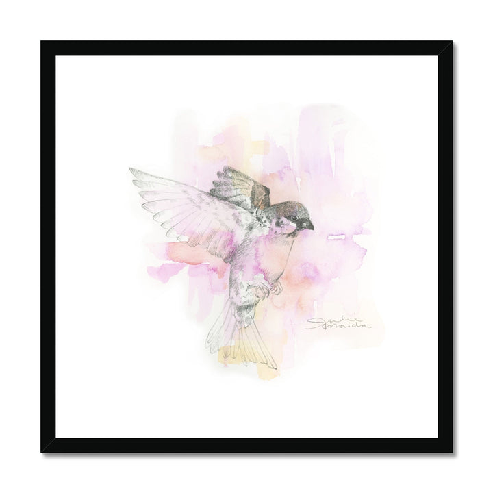 "Sparrow in Flight" Paper Art Print