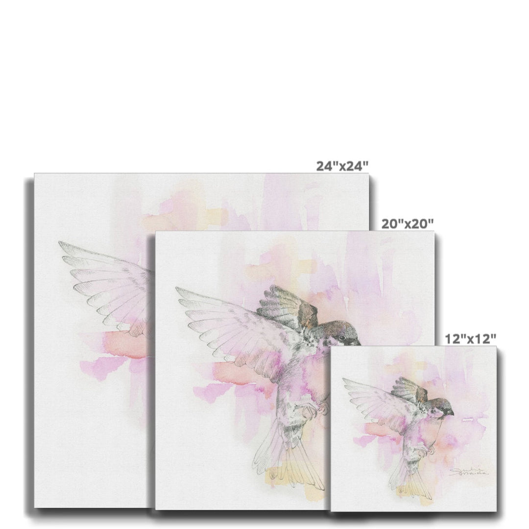 "Sparrow in Flight" Canvas Art Print