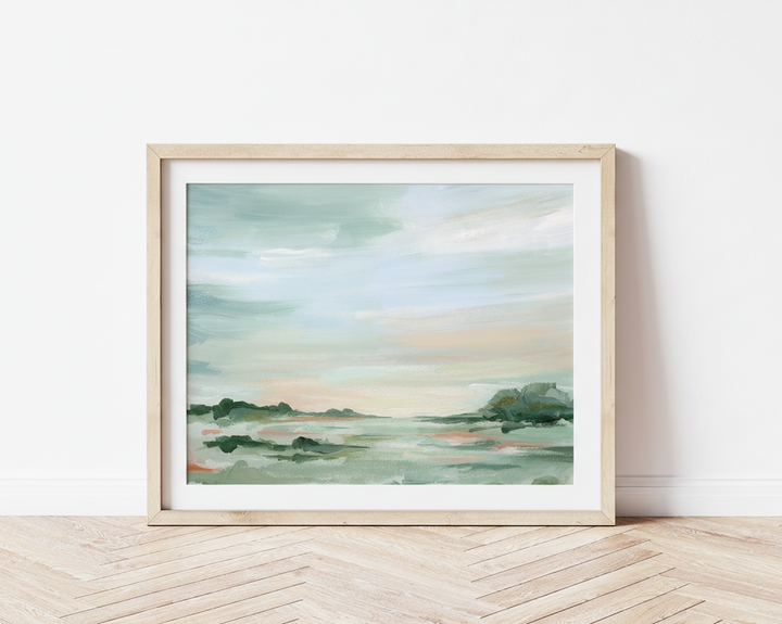 Framed print with white border