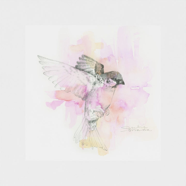 "Sparrow in Flight" - Limited Edition Paper Art Print